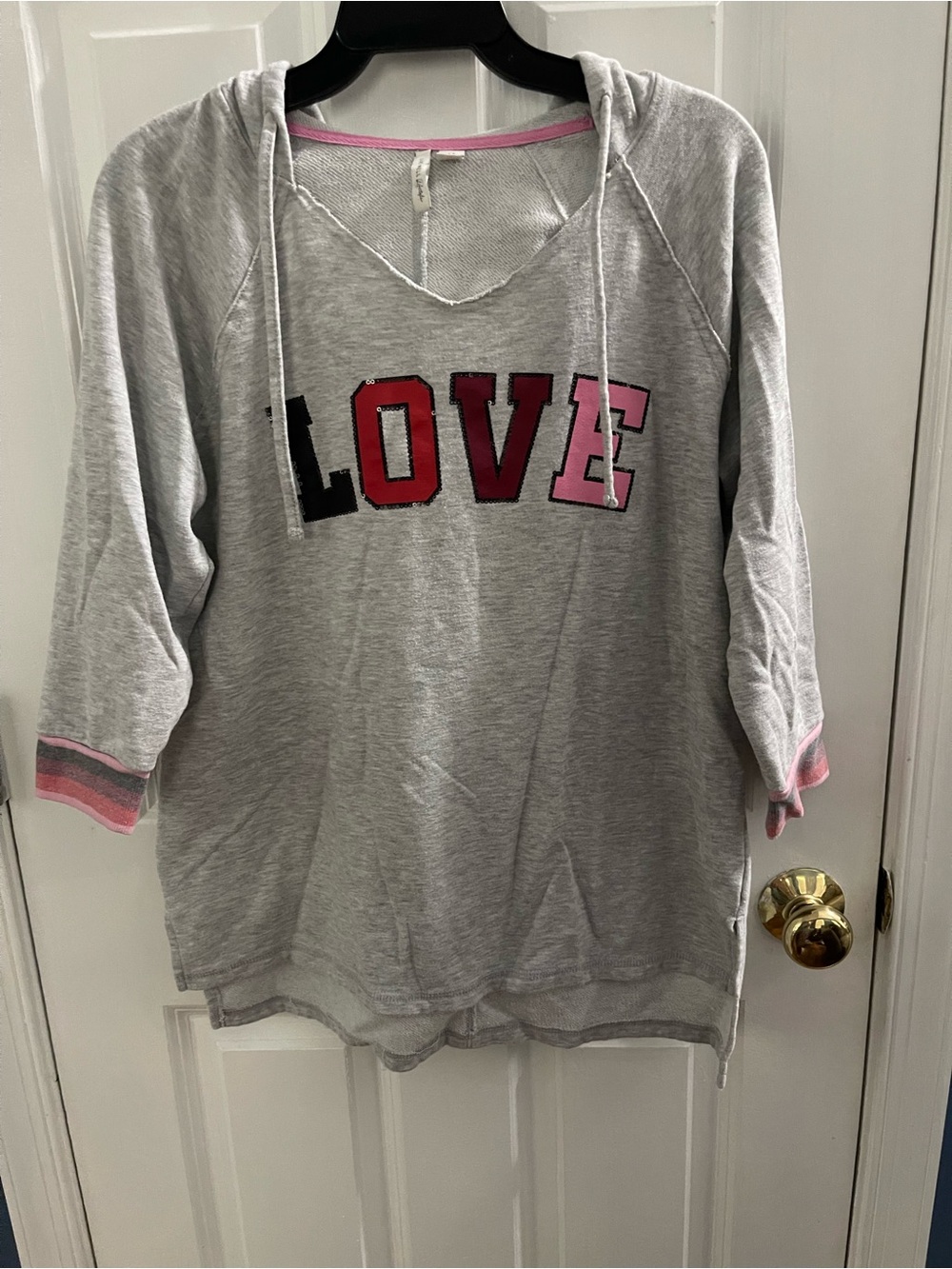 LOVE Graphic Gray Hoodie Sweatshirt - Women's
